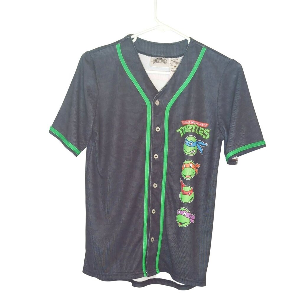 Teenage Mutant Ninja Turtles Kids Baseball Jersey Shirt Size 14/16 Nickelodeon